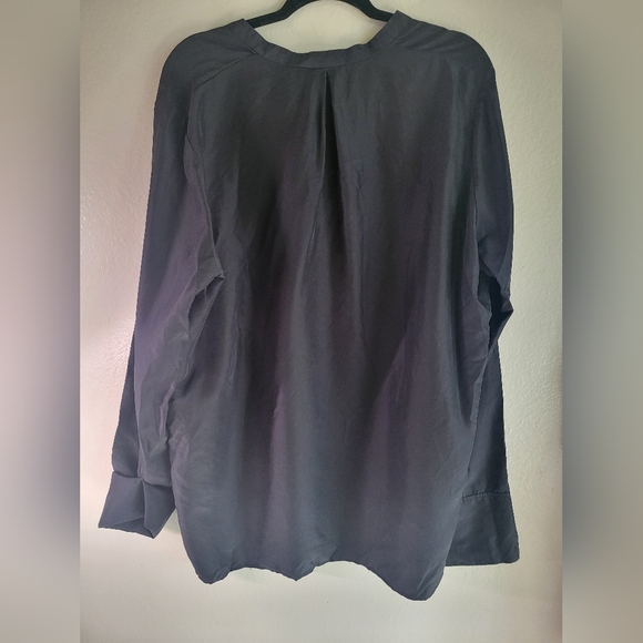 Black COS blouse Tunic Style Size 14 100% Silk - Picture 2 of 12